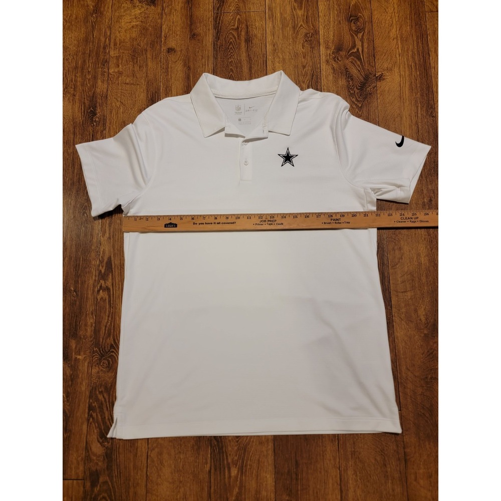 Dallas Cowboys Shirt Mens L White NFL Football Polo Nike‎ Dri Fit Team Apparel - Picture 8 of 9